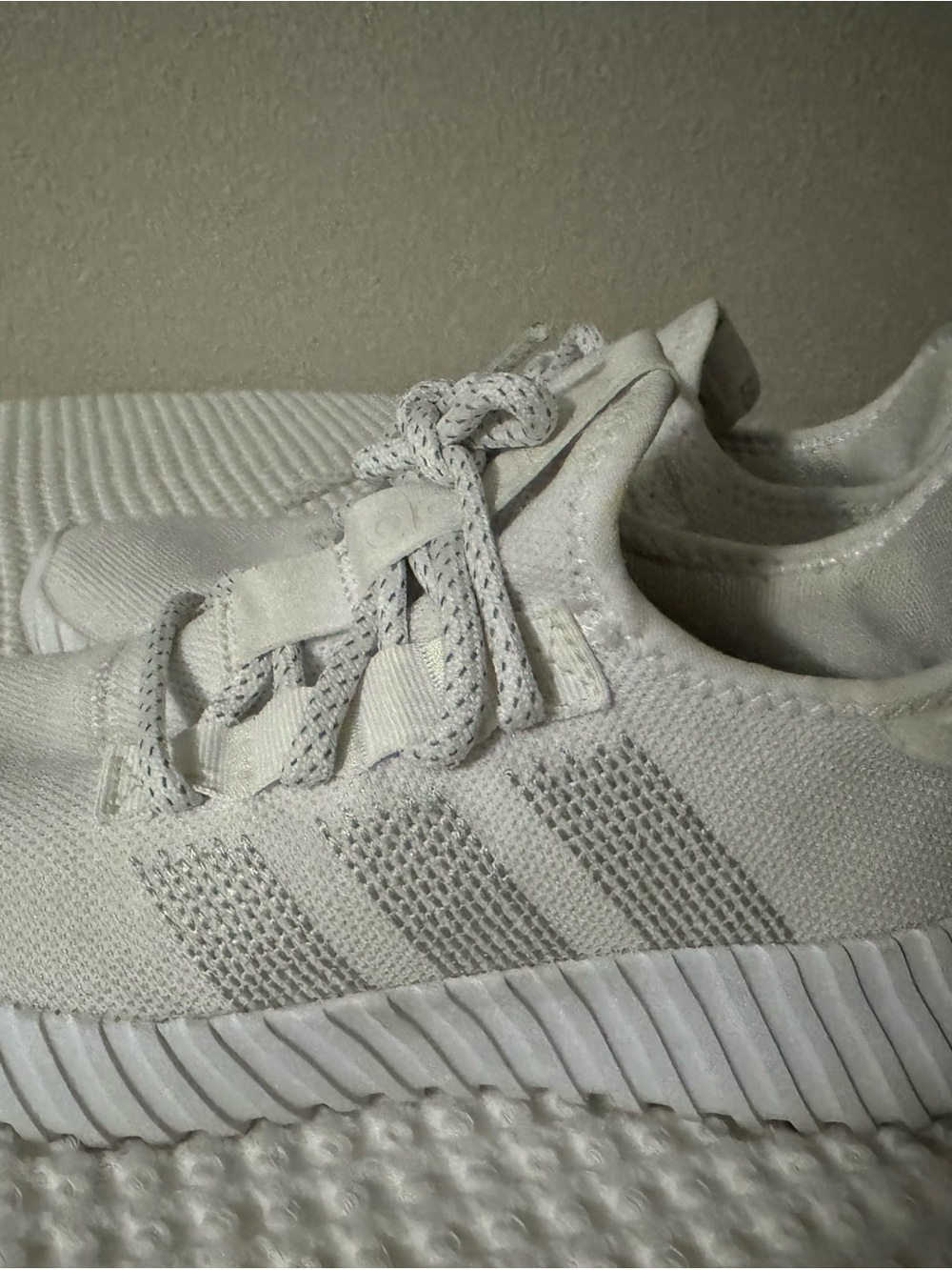 adidas Men's All-White Knit Casual Sneakers